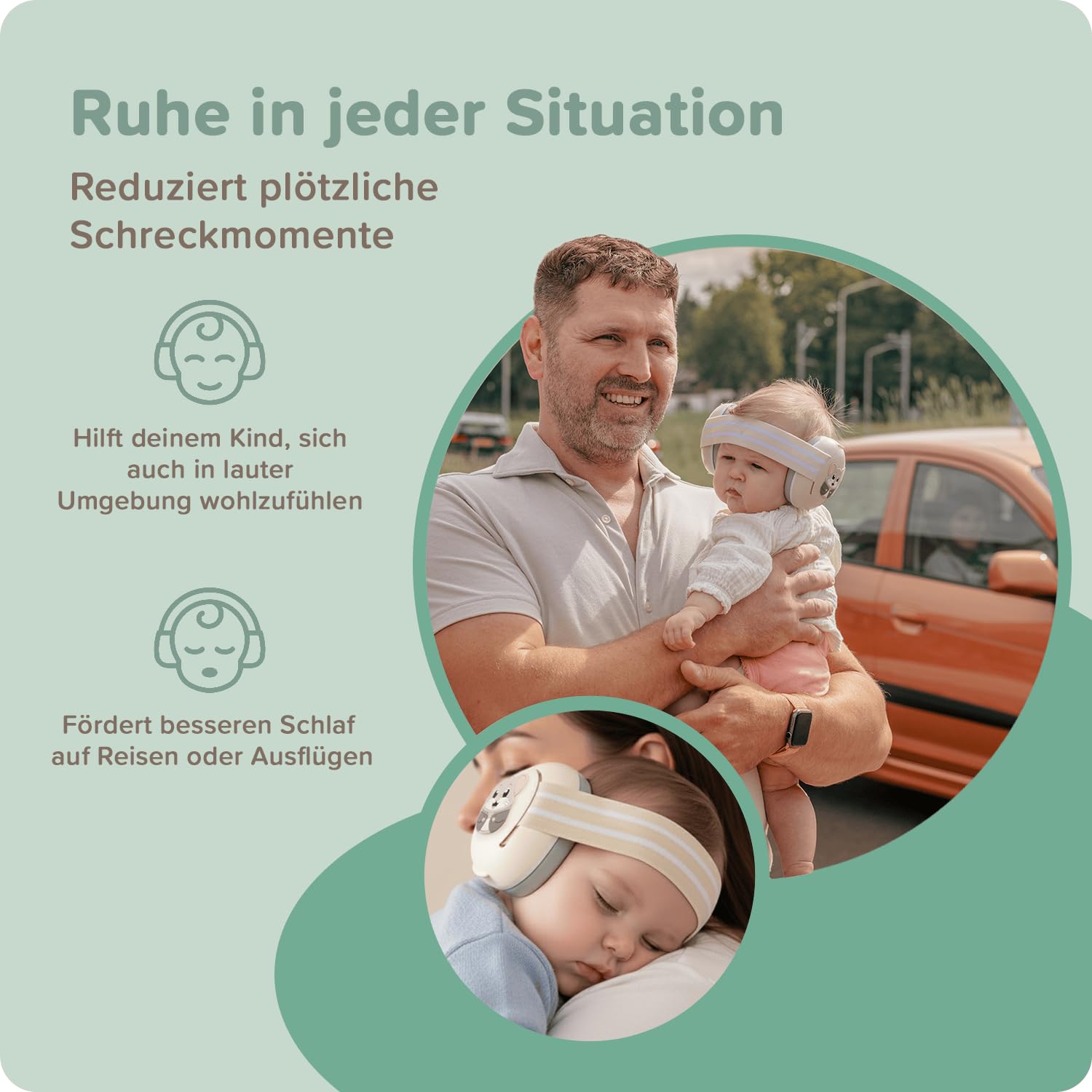 Lärmschutz Kopfhörer Kinder 3 bis 48 Monate - Gehörschutz Baby 25dB Geräuschreduktion - extraweiche Baby Ohrenschützer mit elastischem und verstellbarem Kopfband