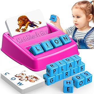 Toys for 3-8 Year Olds Girls, Spelling Games for Kids Ages 4-8 Matching Letter Games for 3-8 Learning Games for Kids Ages 4-8 Educational Toys for Kids 5-7 for Birthday Halloween Christmas Easter