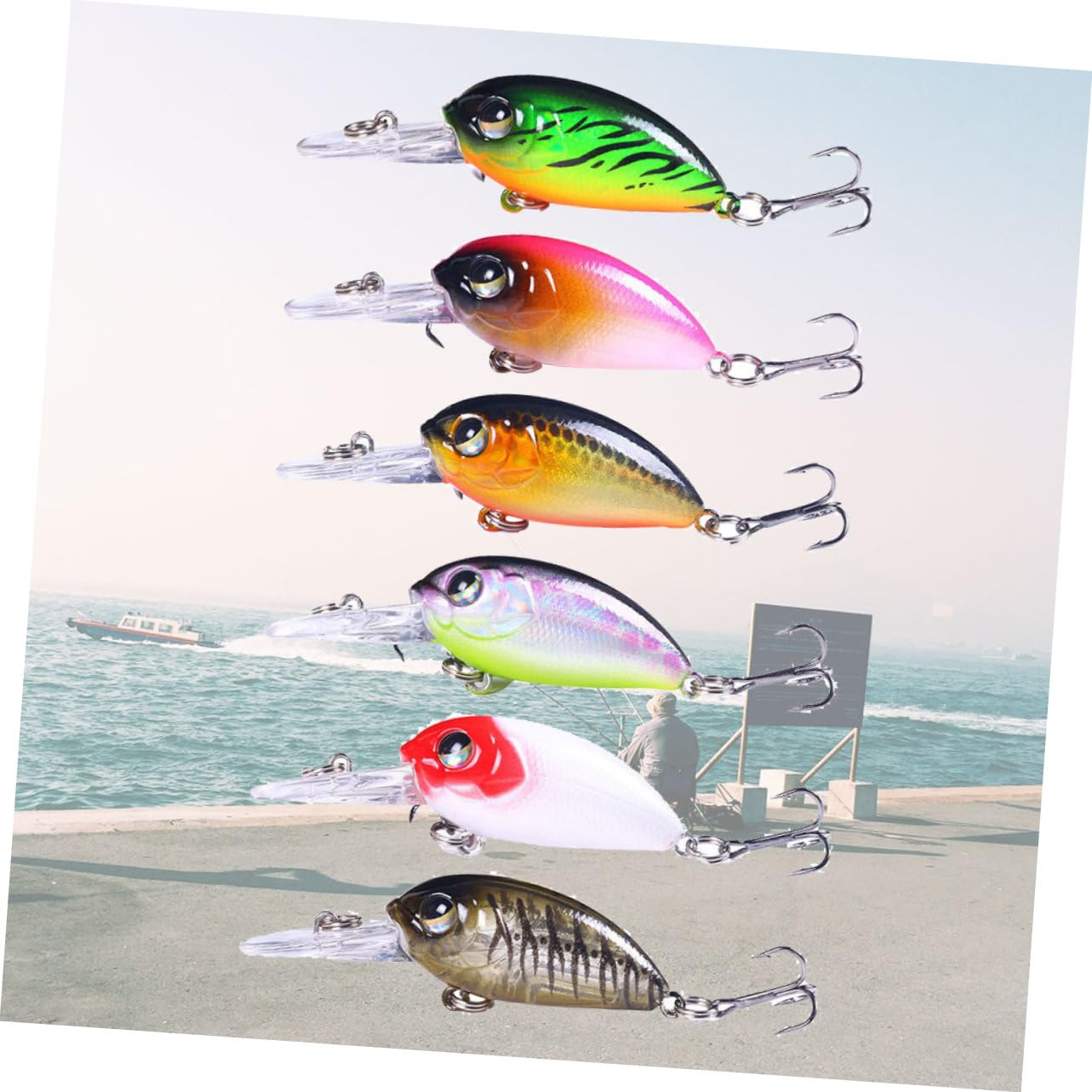 Toyvian Señuelo Cebo Artificial Abordar Kit De Señuelos De Pesca Señuelos Cebos Sonajas Azul Equipo Pececillo Desechos Cebos Coloridos Cebo De Pesca Vistoso Abs