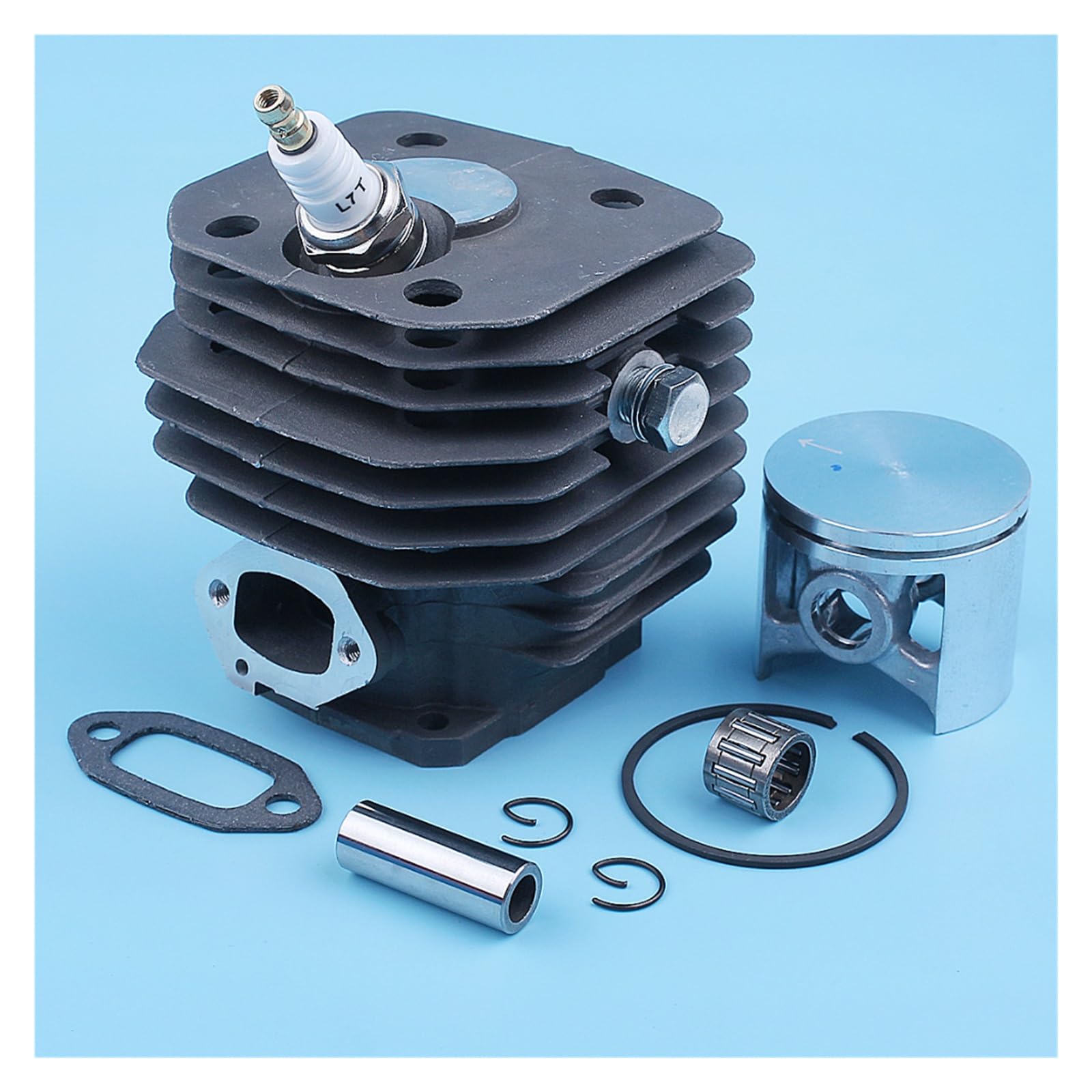 Pistón de Cilindro de 48mm, Kit de cojinete de Pasador de 12mm for Husqvarna 262XP 262 261, Piezas de Repuesto de Junta de Escape recubierta de Motosierra