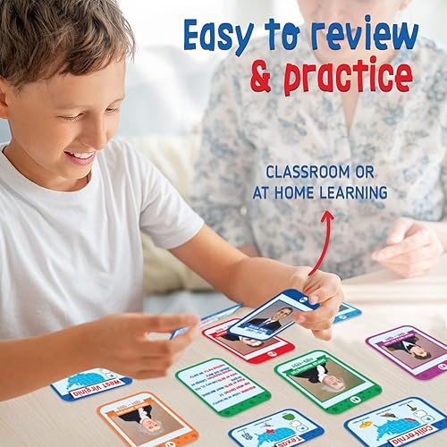 Miniatura 8 de Merka Tarjetas didácticas de Presidentes y Capitales Estatales de Estados Unidos, paquete de 96, multicolor, 3.5 x 2.5 pulgadas, tarjetas didácticas