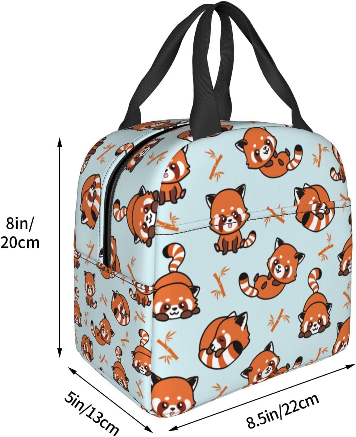 Borsa termica per il pranzo con panda rosso per donne e uomini, borsa per il pranzo a tenuta stagna, per bambini, adulti, scuola, lavoro, viaggi