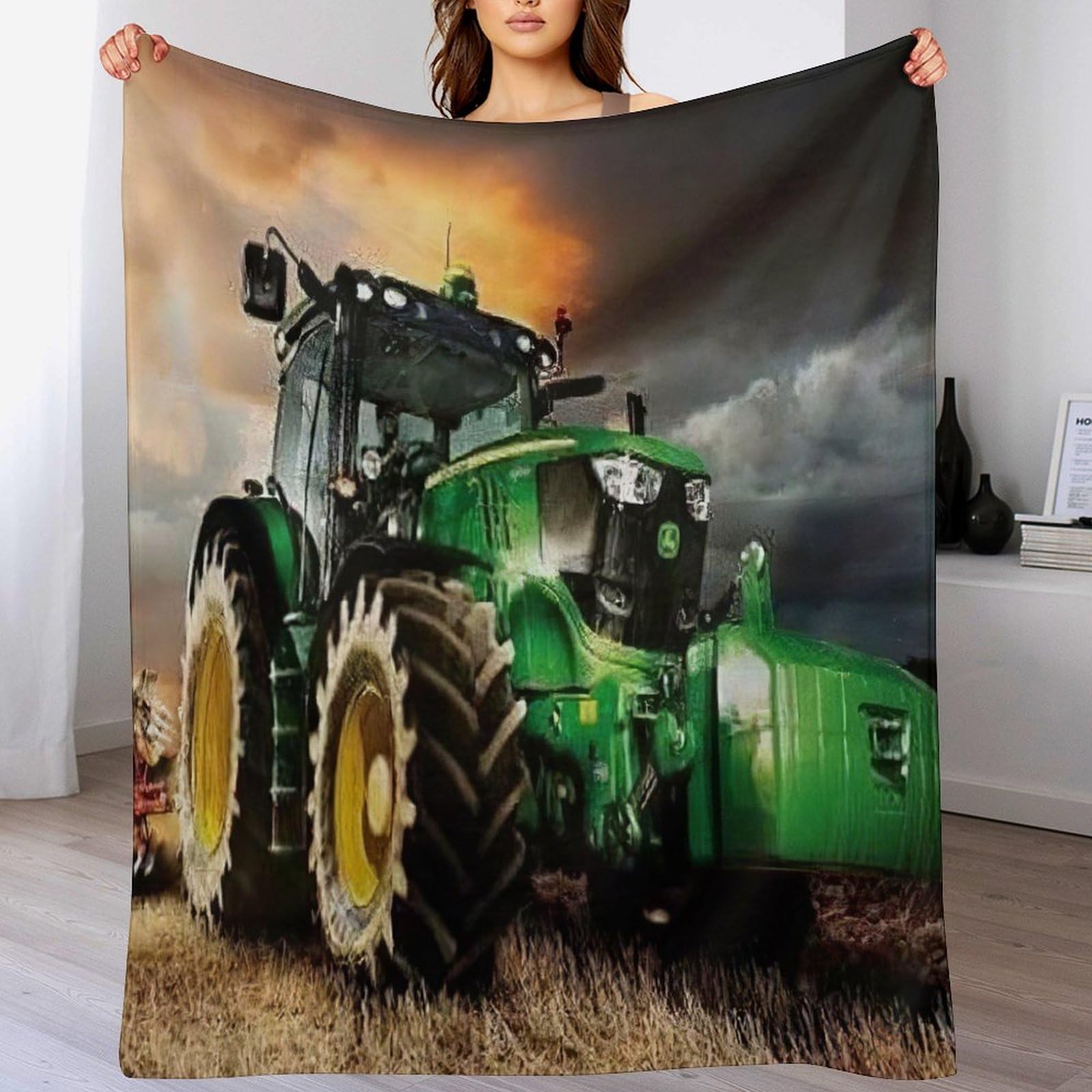 Pazzk Tractor-5 Tractor Blanket Soft Flannel Soft Blanket Gifts 3D Home Decoration For Bed Couch Sofa Chair Bed Blanket（100×130Cm）
