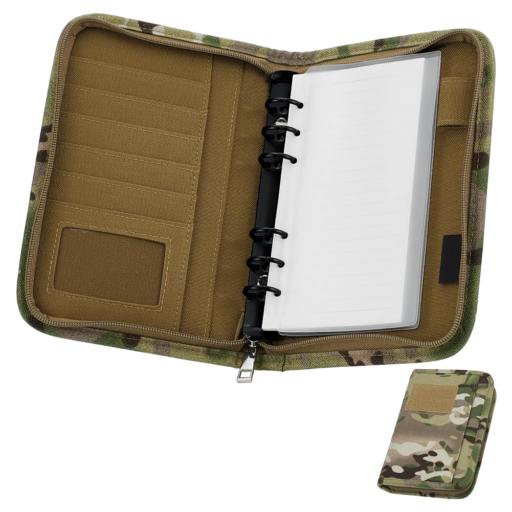 OLYCRAFT - Cuaderno Táctico Con Cierre De Cremallera, Carpeta A4, 6 Anillas, Recargable, Para Planificadores Al Aire Libre