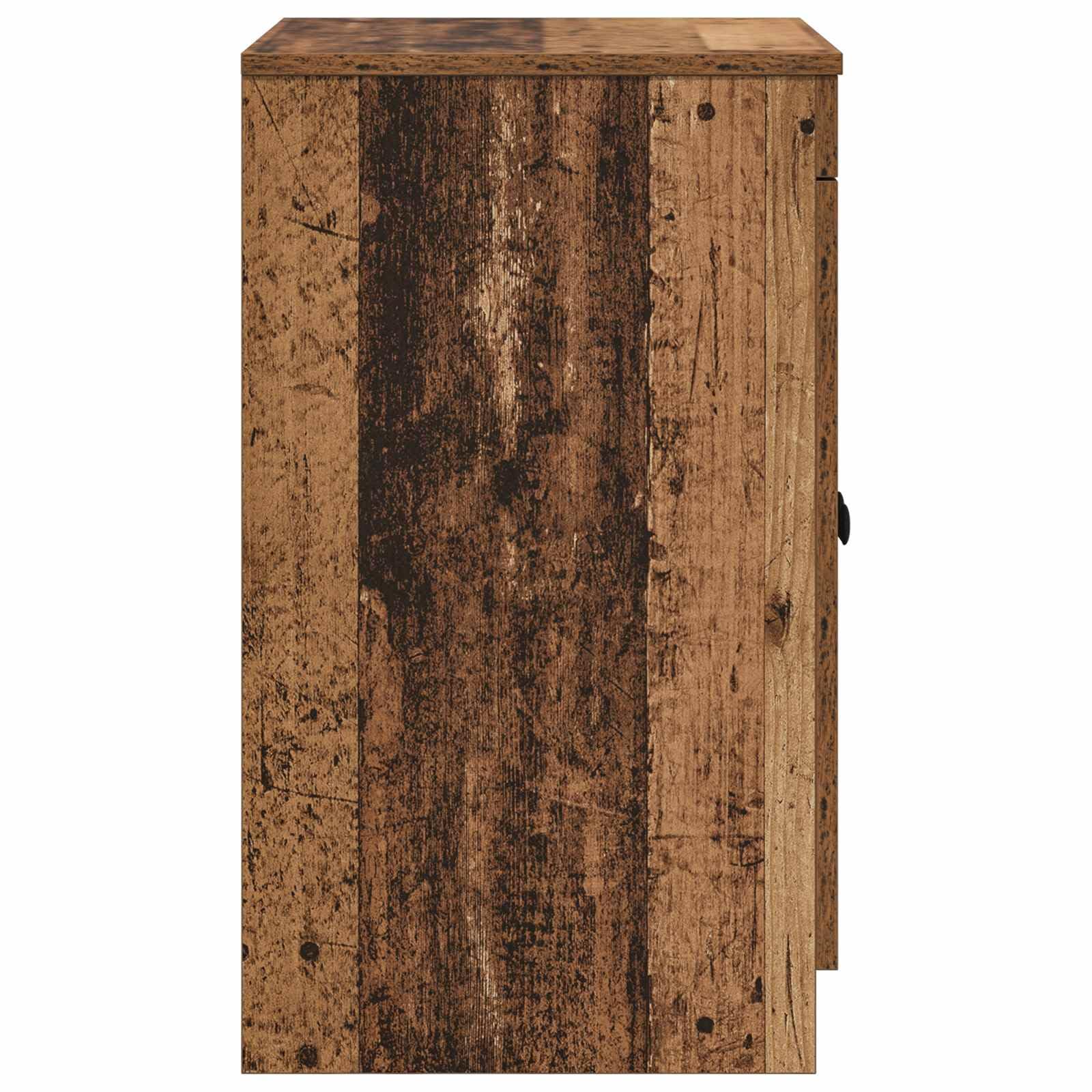 SYDE Drewniana szafka łazienkowa 54 x 41 x 70 cm | Otwarte półki, zawiasy 90 stopni, czarne metalowe gałki, konfigurowalna instalacja