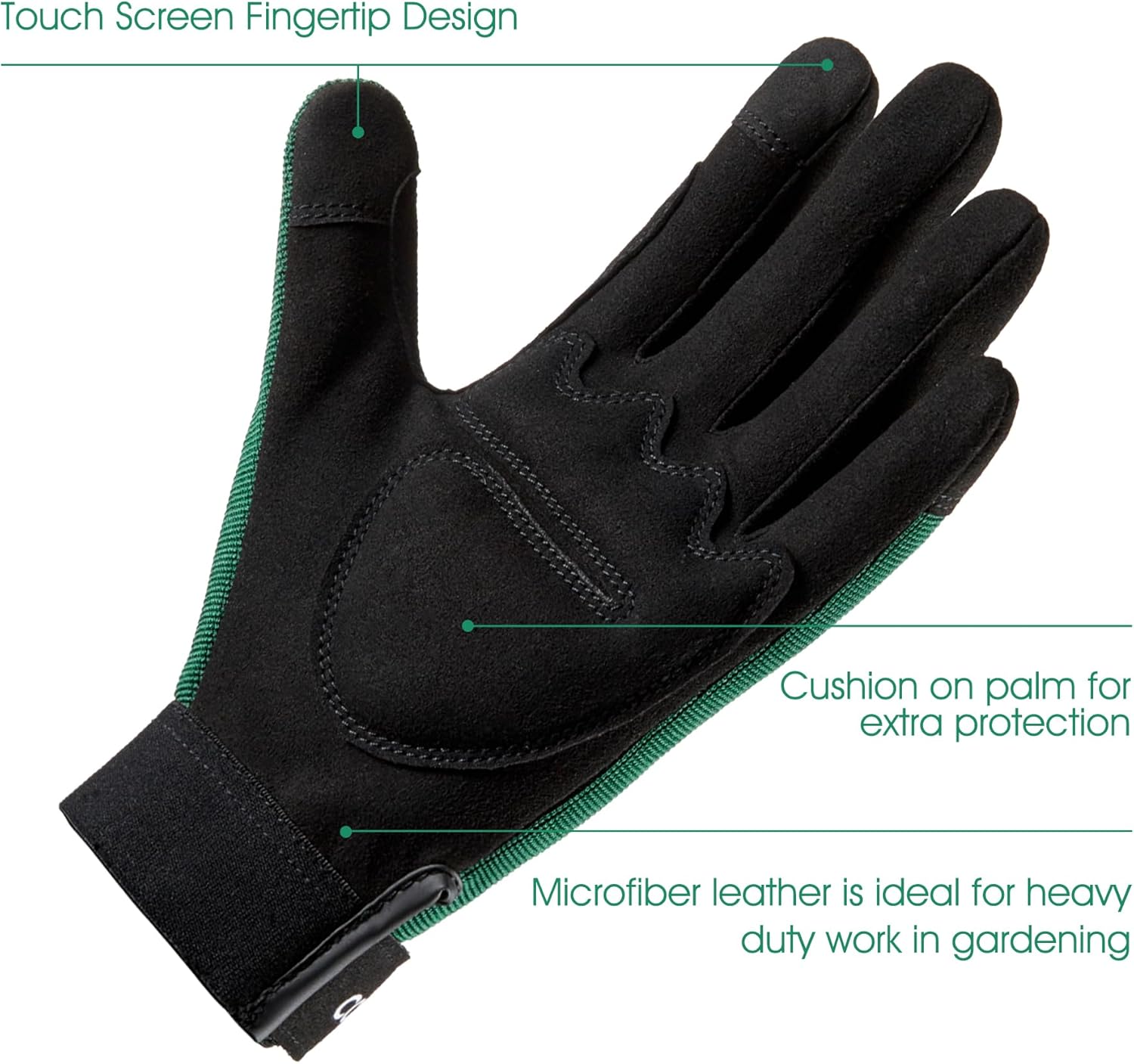 COOLJOB Touchscreen Fingers Gardener Gloves