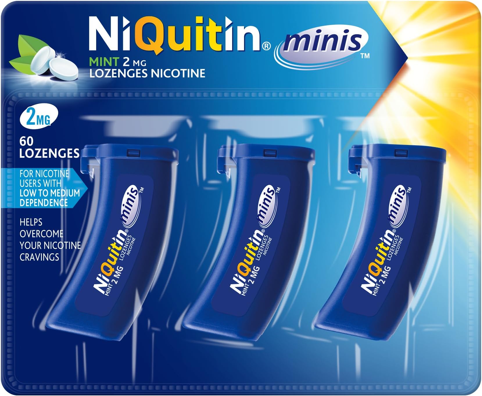 โ Minis Mint 2 mg Lozenges - Effective Smoking Craving Relief - Practical Pocket-Sized Container - 60 Mini Lozenges - 20 Count (Pack of 3) - New Formulation