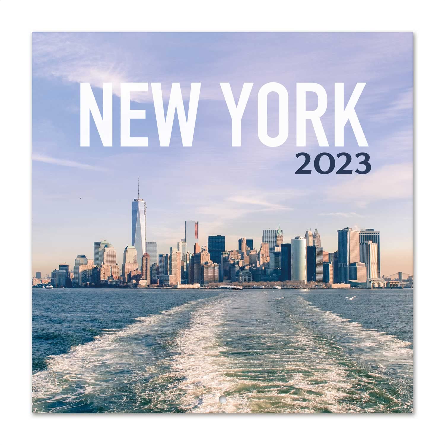 Grupo ErikOfficial New York Wall Calendar 2023 12" x 12" FSC®, 12 Month Planner, Square Wall Calendar 2023, Family Planner Calendar 2023, Travel Calendar 2023, 4 Bonus Months