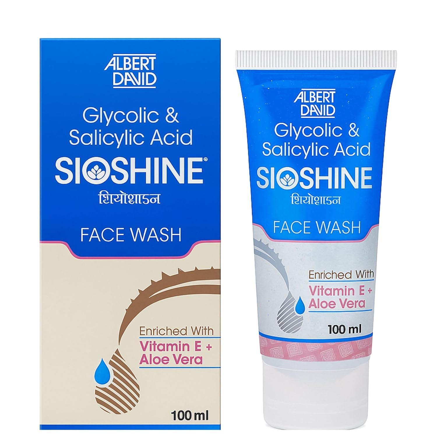Albert David Sioshine Glycolic & Salicylic Acid Face Wash with 1% Salicylic Acid, Glycolic Acid, Vitamin E & Aloe Vera | Daily Cleansing Face Wash for Oily & Combination Skin | 100 ml-image-12