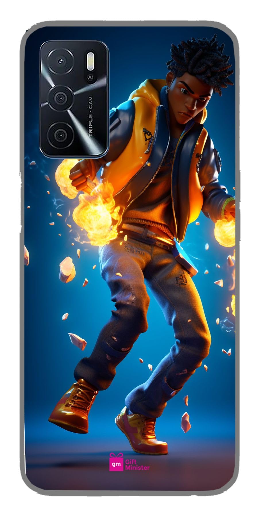 Gift Minister Silicone Designer Cover for Oppo A16 Siennanone Action Jackson Cartoon Character Realistic Falling Love Editorial Key Mobile Art Complementa Clear Lightweight 1Pcs 16968