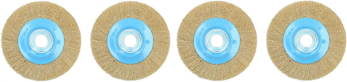 8"/200mm Bench Grinders Wire Wheel for Rust Paint Remover + Adaptors 4pc