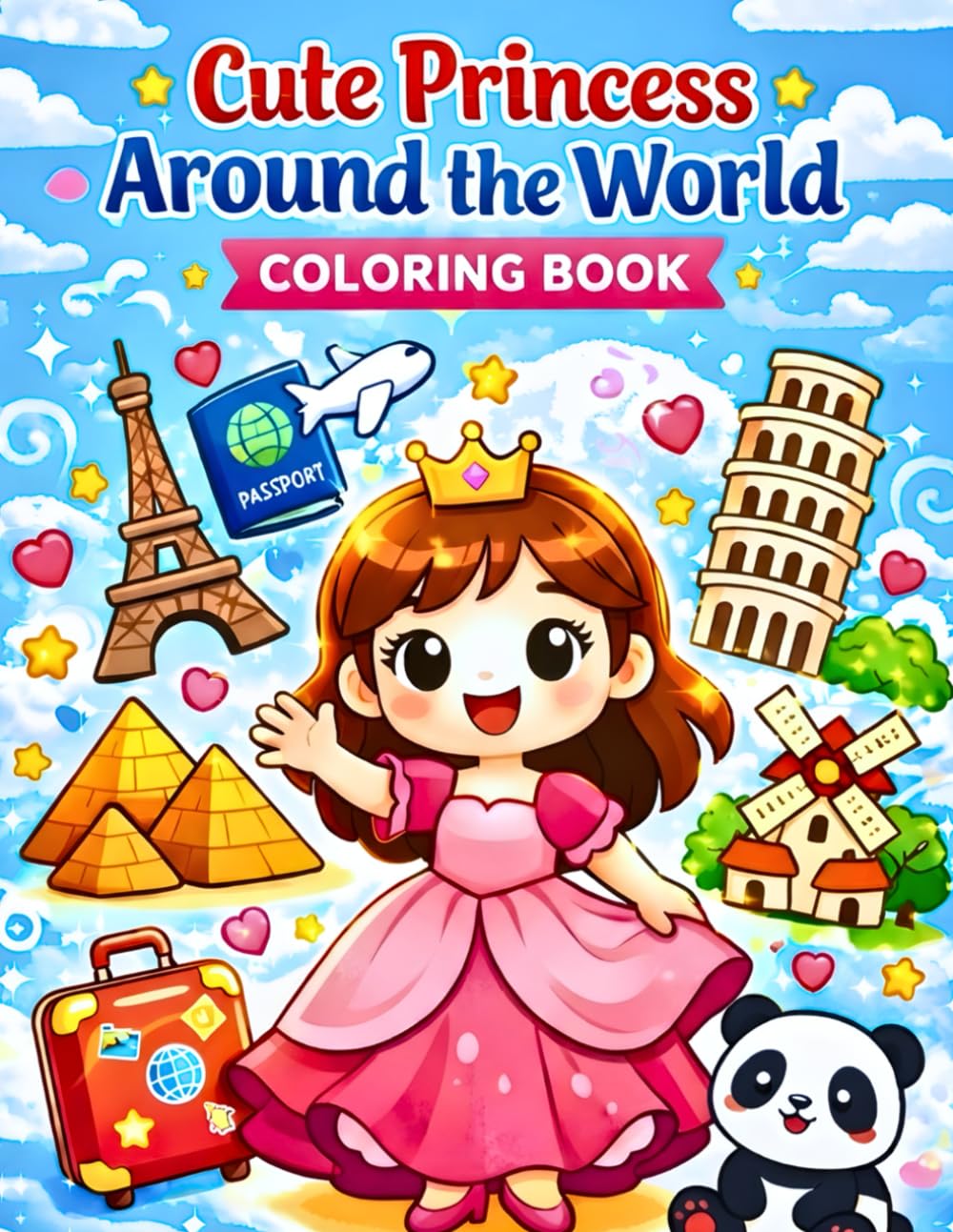 Cute Princess Around the World Coloring Book: A Fun and Educational Coloring Adventure Through 50 Countries for Kids Ages 3–8 (Cute Princess Coloring Book) (Cute Princess Coloring Adventures)