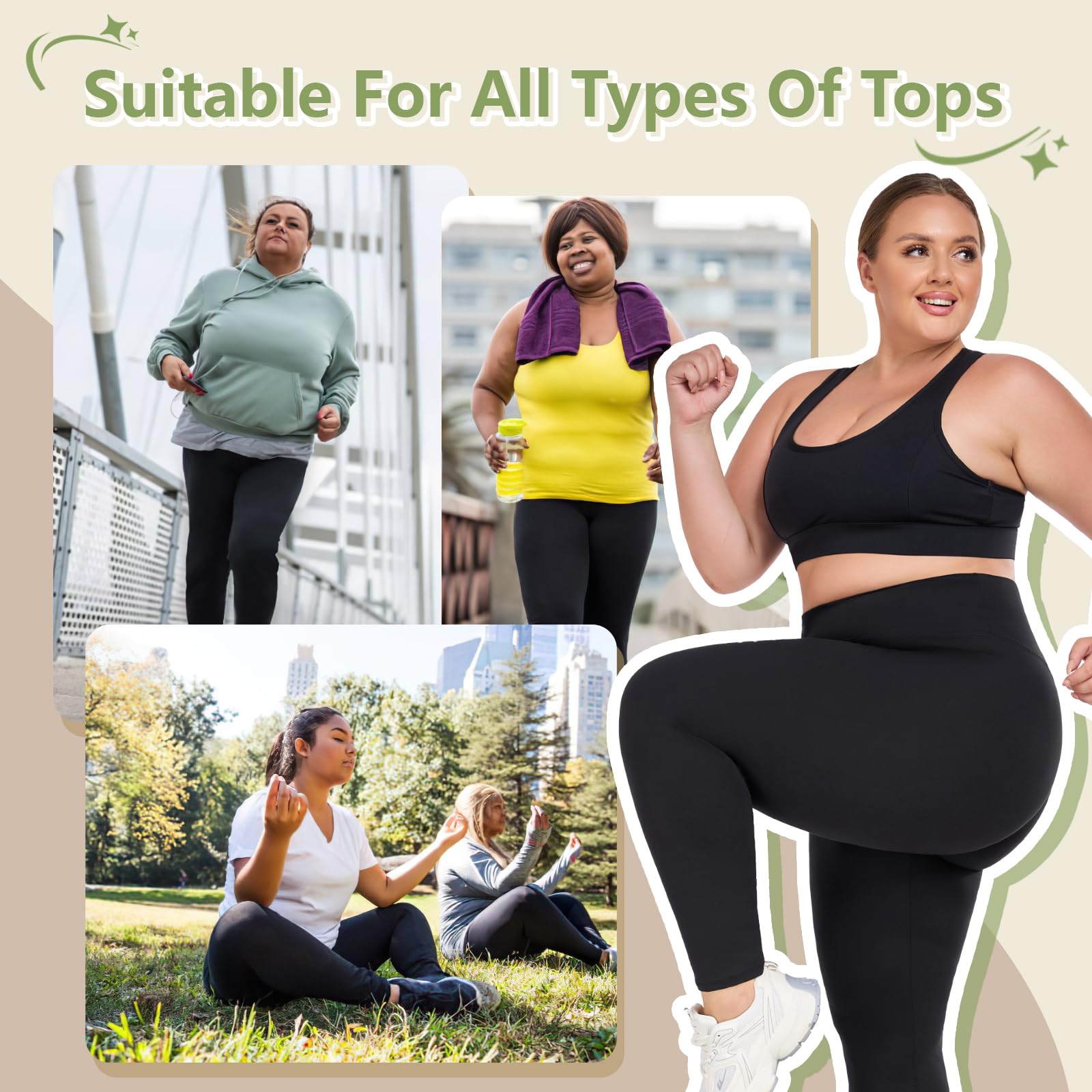 Plus Size Legginsy dla kobiet UK Legginsy sportowe z wysokim stanem Kryjące rajstopy damskie Modelujące brzuch Spodnie do ćwiczeń i jogi dla kobiet