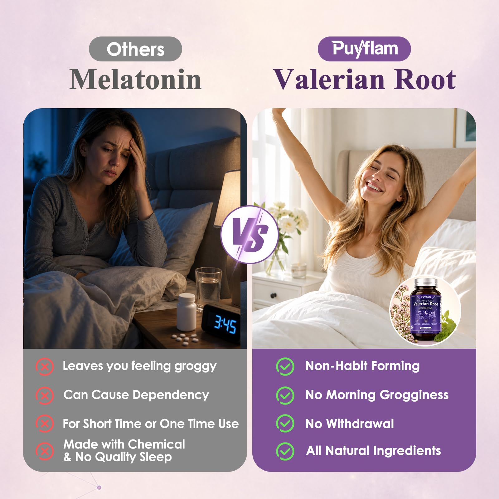 Valerian Root for Sleep Support Capsules Melatonin-Free Herbal Sleep — Amazon image 6