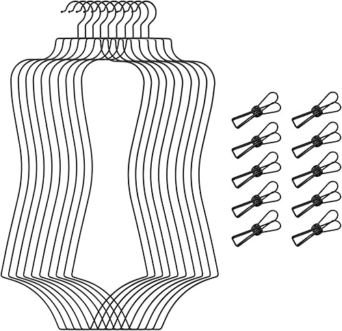 Aueabc 10Pack Negro Bikini Colgador De Cuerpo Completo Forma Metal Traje De Baño Percha