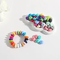 Vista 5 de 120Pcs Silicone Beads,24 Colors,12mm Silicone Beads,Bulk Lentil Silicone Beads for Keychain Making,Rubber Loose Bead for Bracelet Necklace DIY