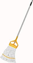 Screw-N-fit refillable Cotton Mop to cover large cleaning area at home , office with long and sturdy handle (YI-237), Cotton Cloth