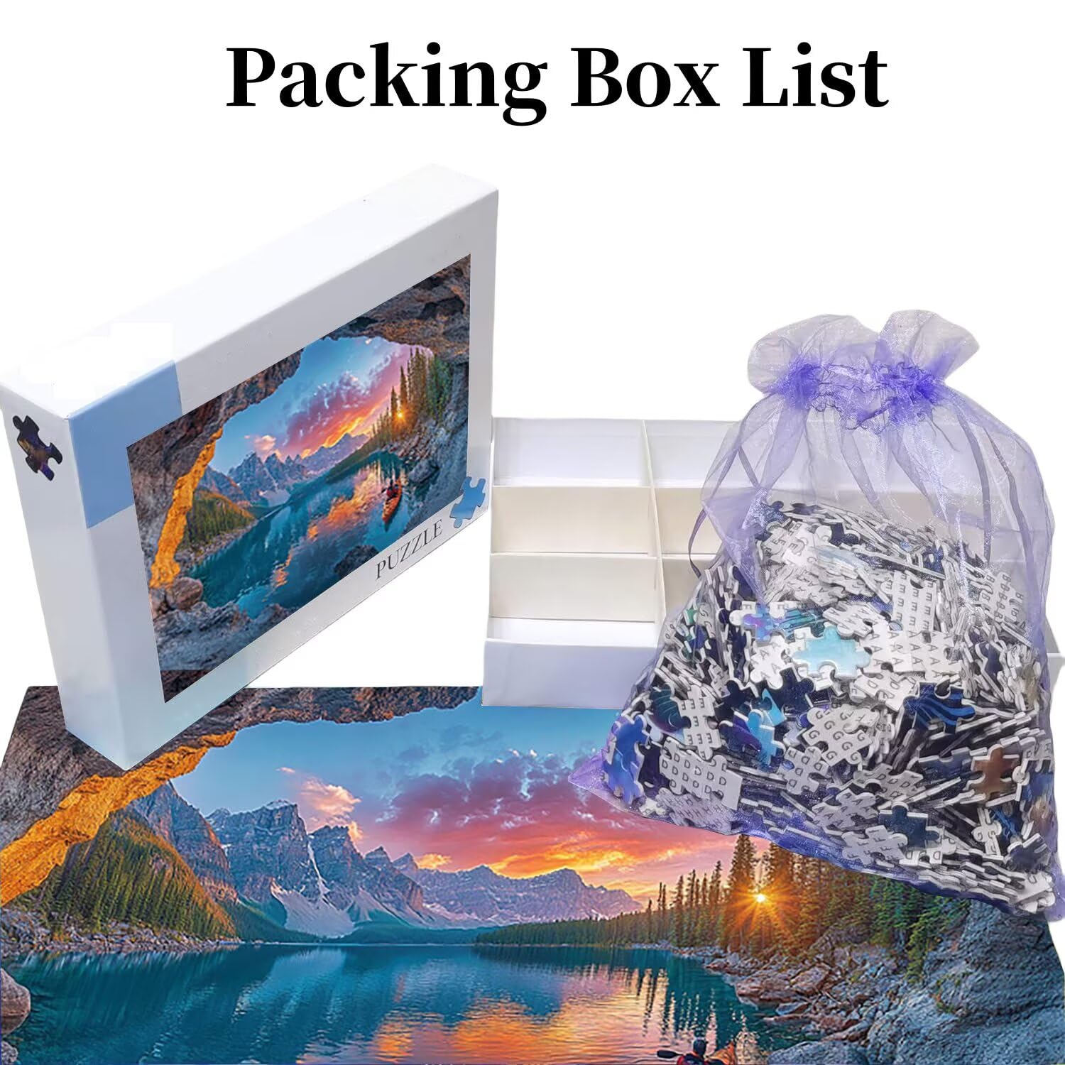 Puzzle dla dorosłych 1100 elementów, puzzle z krajobrazem jeziora, dla dorosłych klasyczne puzzle i od 14 lat junior, rodzinna rozrywka domowa puzzle prezent 87x42cm l-371