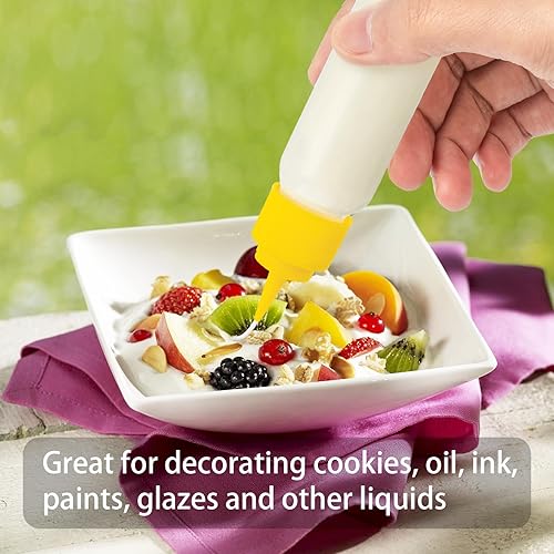 Miniatura 7 de 10 botellas de plástico para glaseado de 1.0 fl oz/2.0 fl oz, botella pequeña fácil de apretar de 1 y 2 onzas para decoración de pasteles, galletas,
