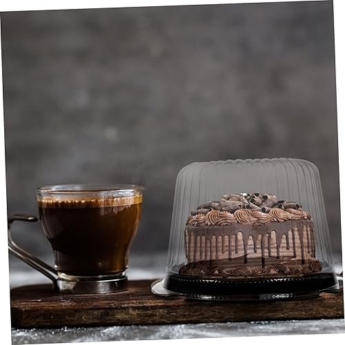 Miniatura 2 de Didiseaon 10 piezas caja de pastel contenedor de galletas redondo soporte para pasteles recipiente transparente cubiertas de pastel plástico