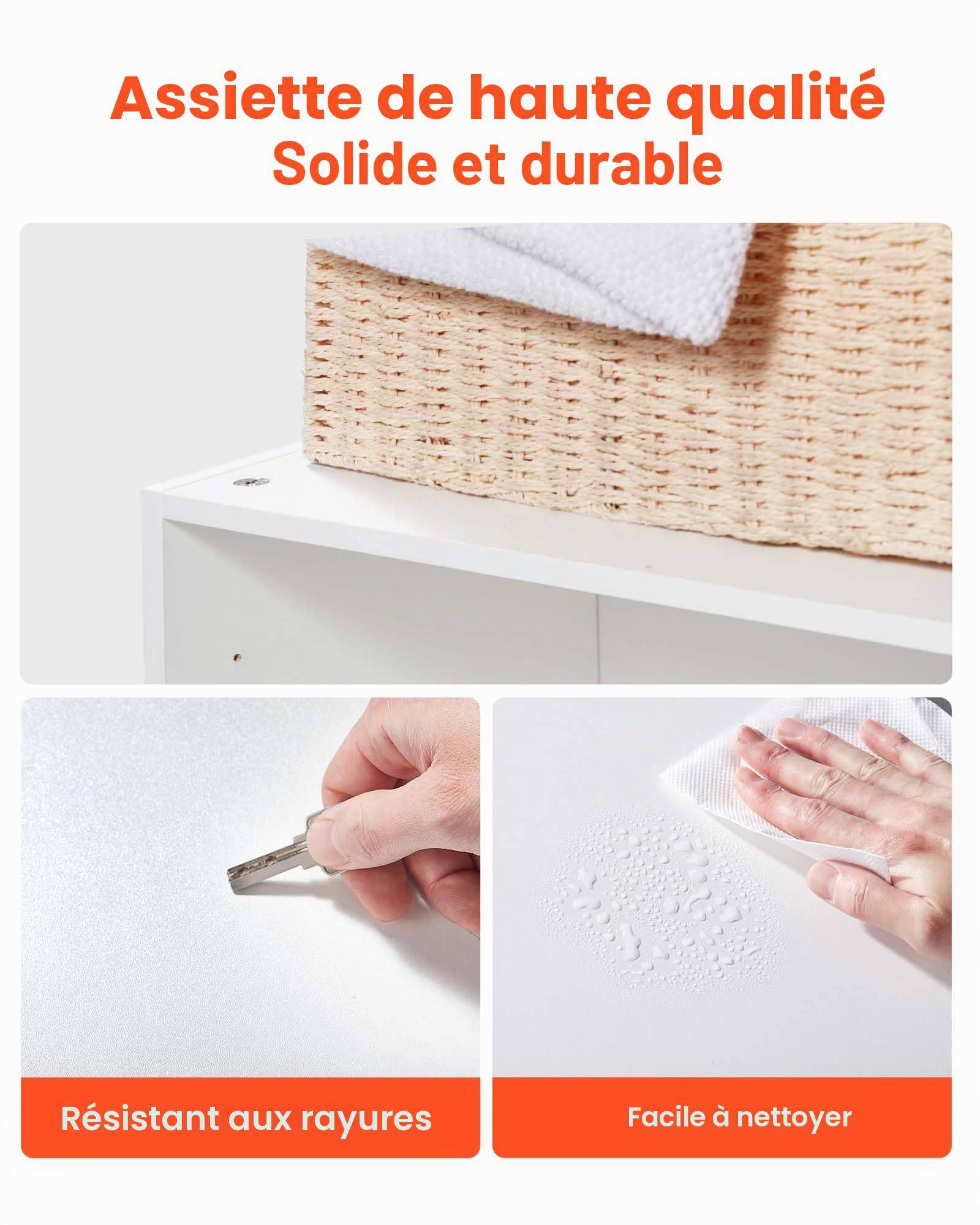 VEVOR Armoire Murale de buanderie à 2 Niveaux, Placard de Rangement Suspendu avec étagère réglable, Meuble de Rangement avec 2 Portes, pour Cuisine, Garage, Salle de Bain, 40,6 x 81,3 x 61 cm, Blanc