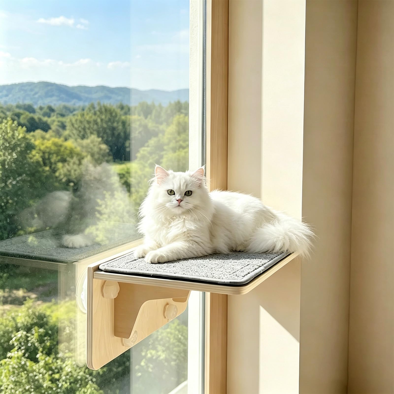 Lit de fenêtre pour chat sécurisé hamac ventouse anti-chute avec griffoir