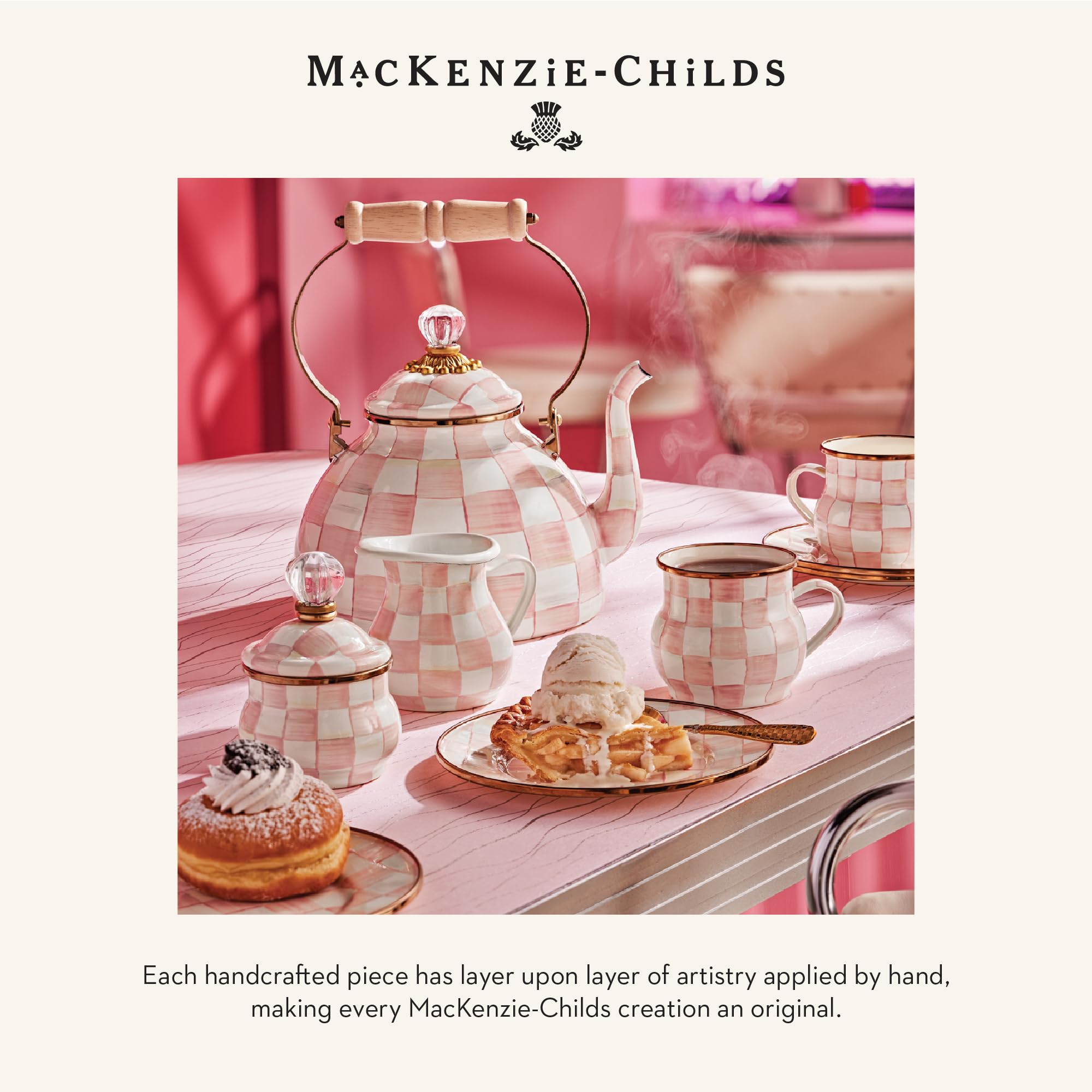 MACKENZIE-CHILDS チェッカーボード ケーキスタンド Courtly Check Ceramic Fluted Cake Stand - Mackenzie-Childs