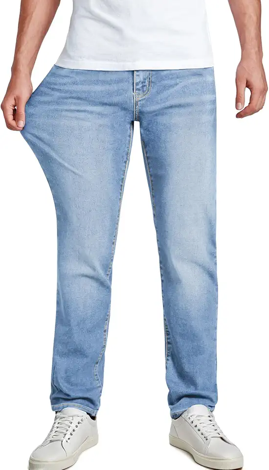 JMIERR Men's Jeans Classic Regular Fit Straight Stretch Denim Pants