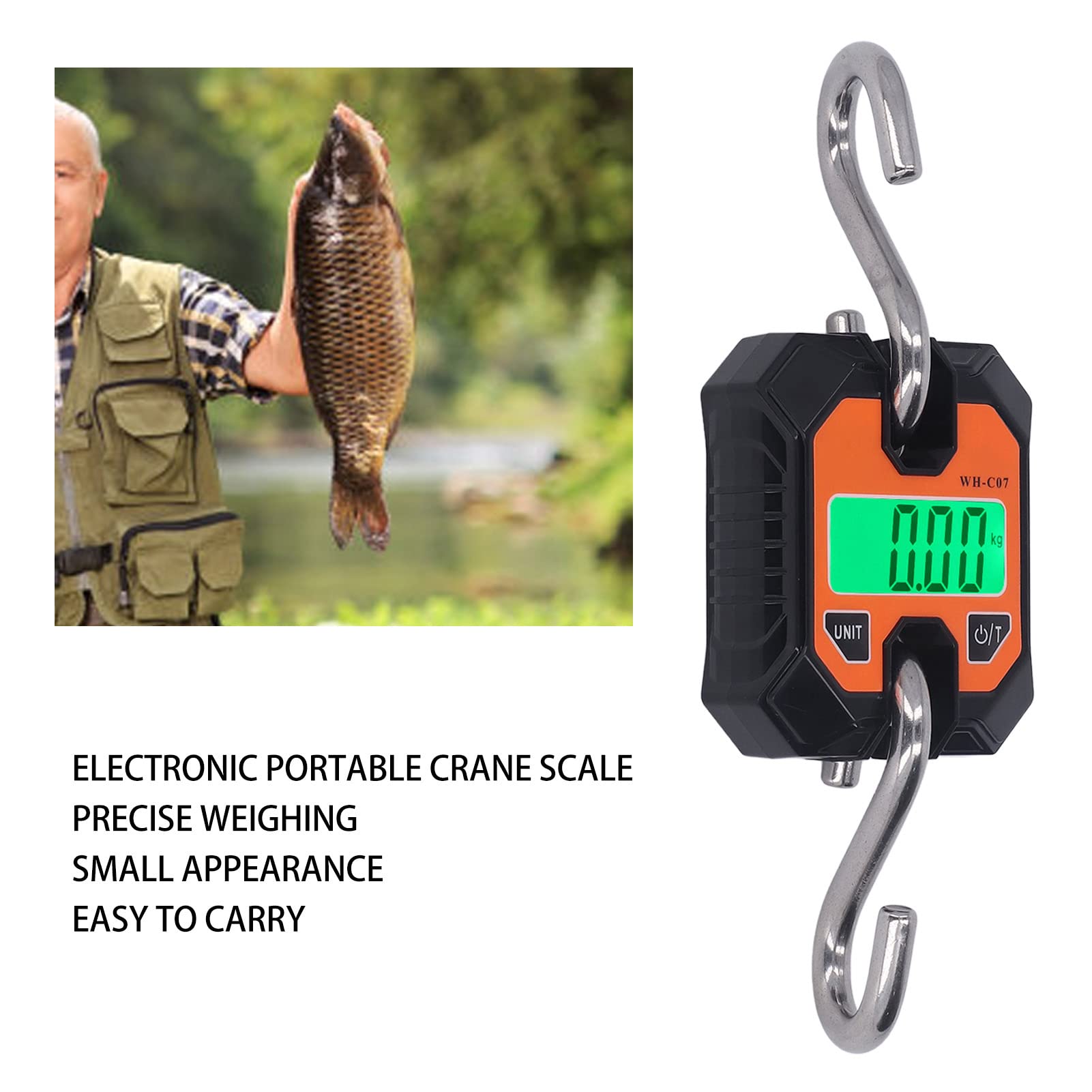 Digital Hanging Scale Industrial Crane Scale LCD Display Crane Scale Electronic Crane Scale Digital Crane Scale with Hooks LCD Display Electronic Hanging Scale for Industrial Use