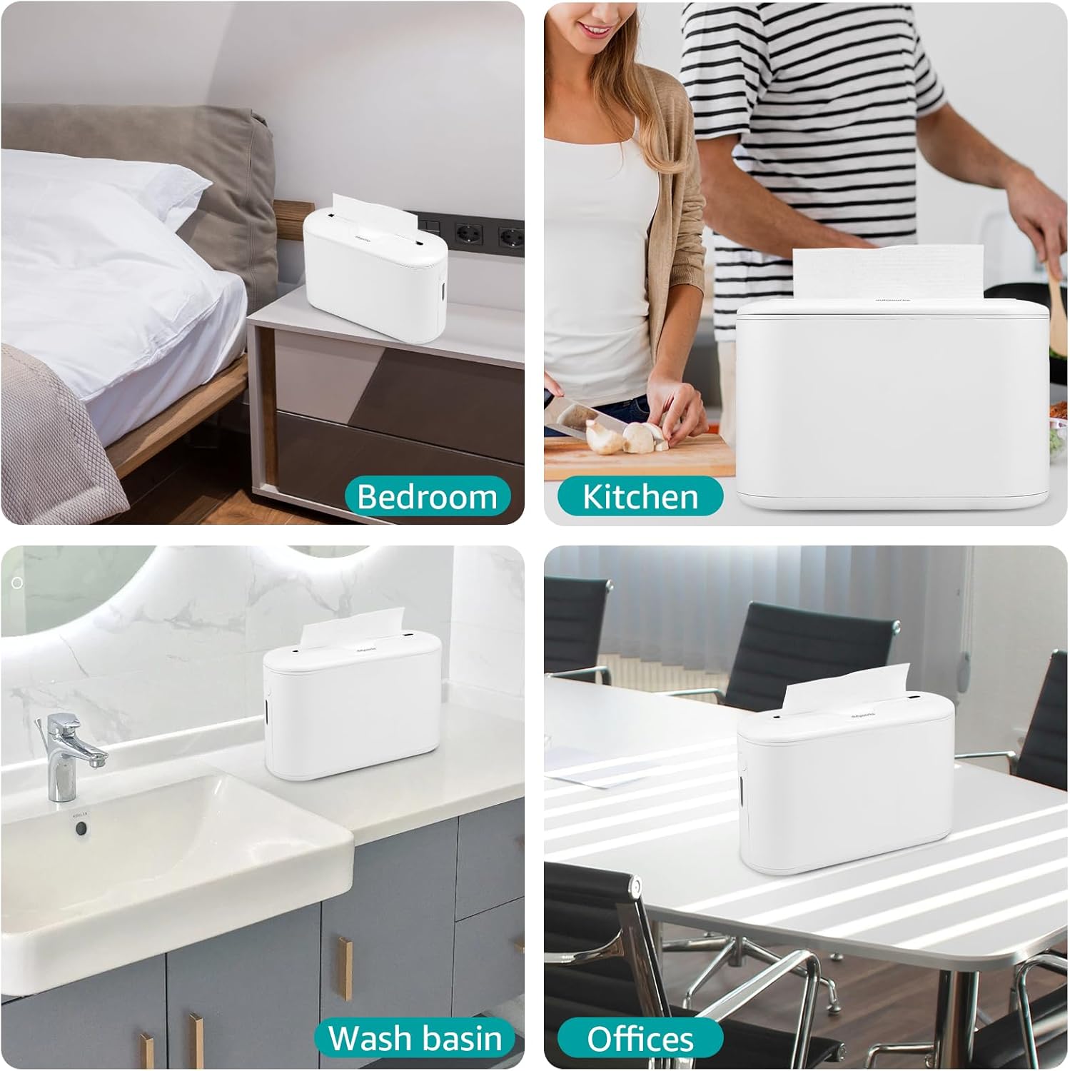 Multifold Paper Towel Dispenser Countertop, Commercial Hand Towel Dispenser for Bathroom Kitchen Home, Trifold/C Fold/Z Fold Napkin Dispenser, Abs Plastic - Non-Slip, White - Image 8