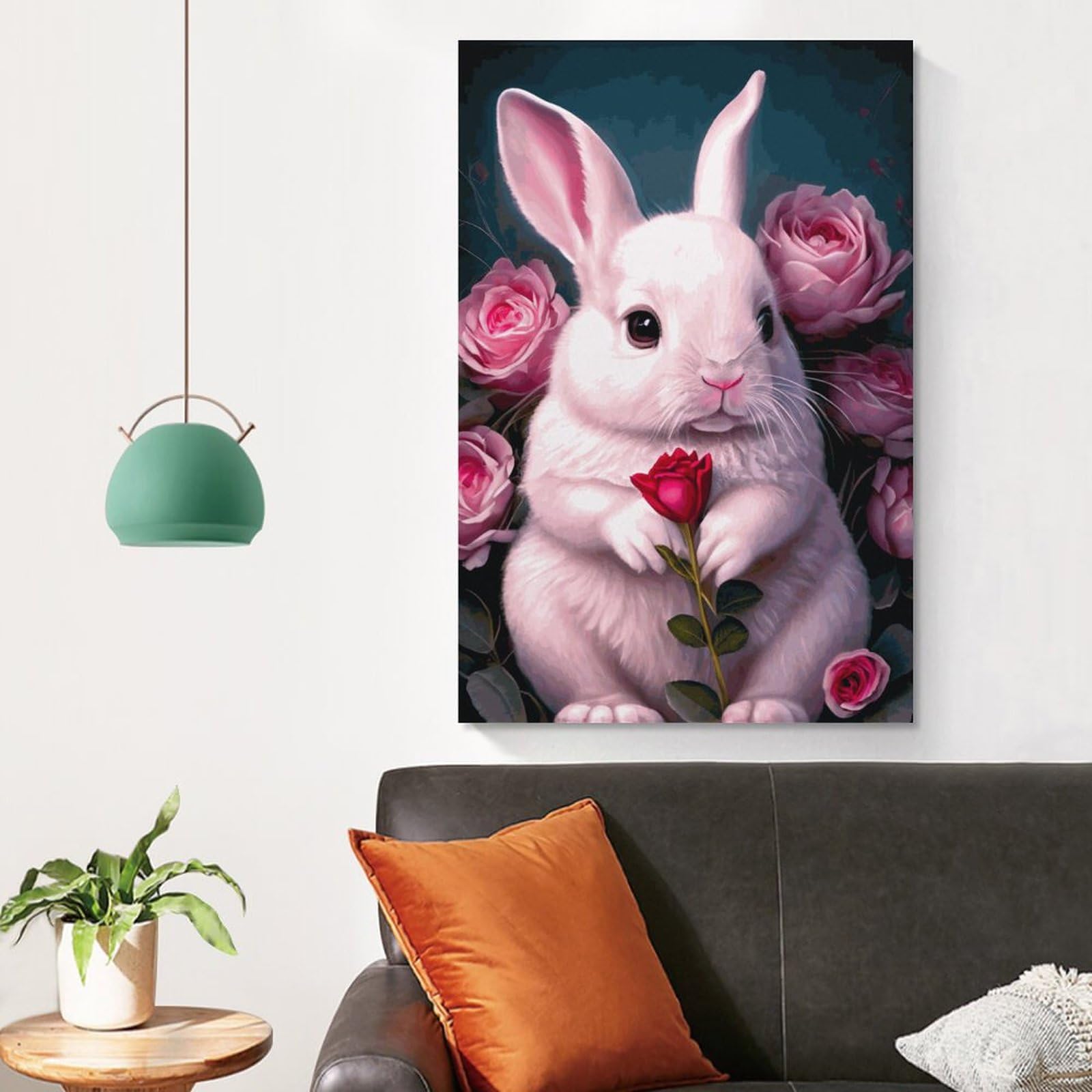 Amazon.co.jp: 絵画 かわいいウサギインテリア 絵画 超リアルな動物