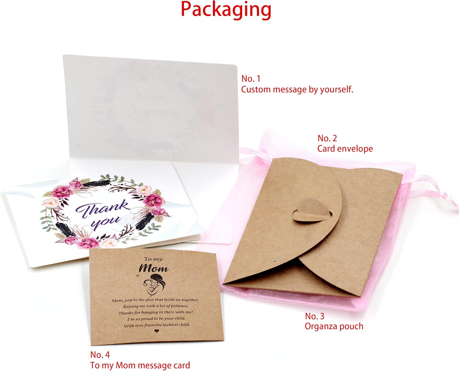 Uloveido Natural Stone Mom Heart Charms Beaded Bracelets for Mum from Son or Daughter With Massage Card and Box | Mothers Day Jewelry Gifts - Image 8