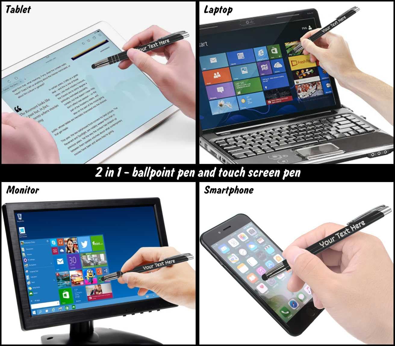 Kugelschreiber Mit Gravur & Touchpen – Personalisierbar, 6 Farben