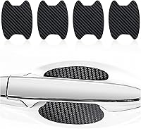 Vista 1 de Kewucn 4 calcomanías para manija de puerta de automóvil, películas protectoras de fibra de carbono para manija lateral de puerta, protector