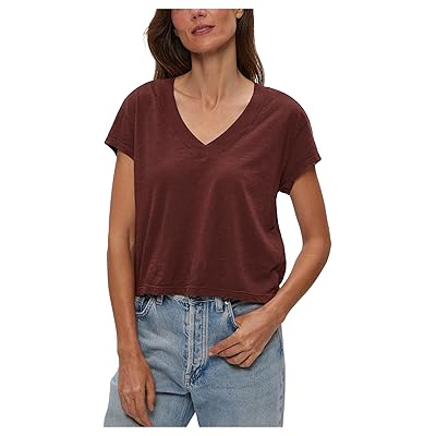Michael Stars Harlan Cropped V Neck T Shirts Women