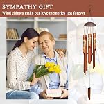 Afirst Bamboo Wind Chimes, 38" Sunflower Wooden Windchimes with Coconut Crown Valentine's Day Gift Handcrafted Memorial Sympathy Gift for Garden, Patio, Home or Outdoor Decor