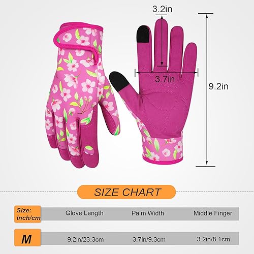 Miniatura 3 de Guantes de jardinería de cuero para mujer, guantes de jardín a prueba de espinas, guantes resistentes para mujer, regalo de jardinería