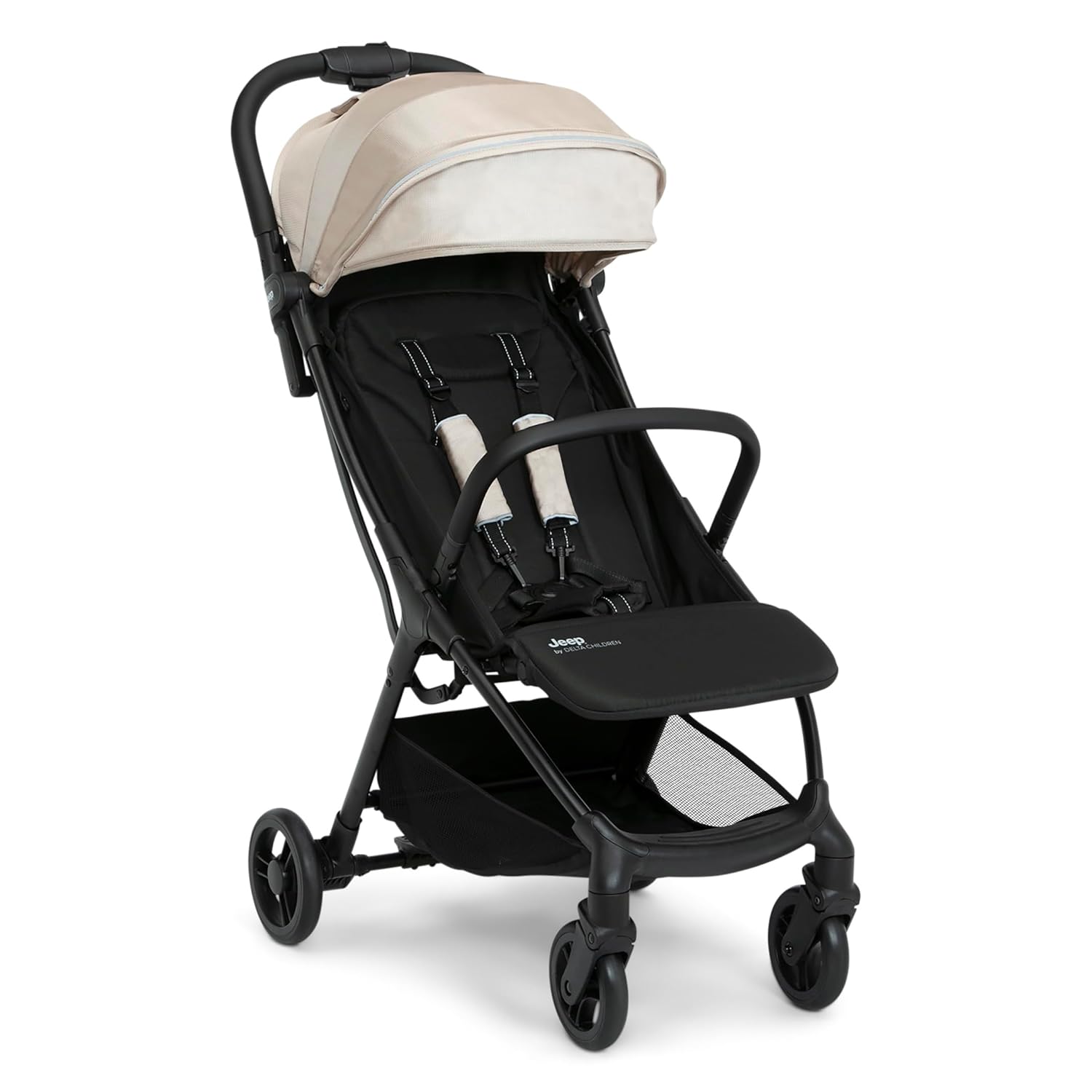 Jeep Altitude Compact Travel Stroller by Delta Children Greenguard Gold, Easy One Hand Fold, Lightweight, Extendable Canopy with Peek-a-Boo Window, Reclining Seat, 4 Wheel Suspension, Tan Jeep Altitude Compact Travel Stroller by Delta Children Greenguard Gold, Easy One Hand Fold, Lightweight, Extendable Canopy with Peek-a-Boo Window, Reclining Seat, 4 Wheel Suspension, Tan