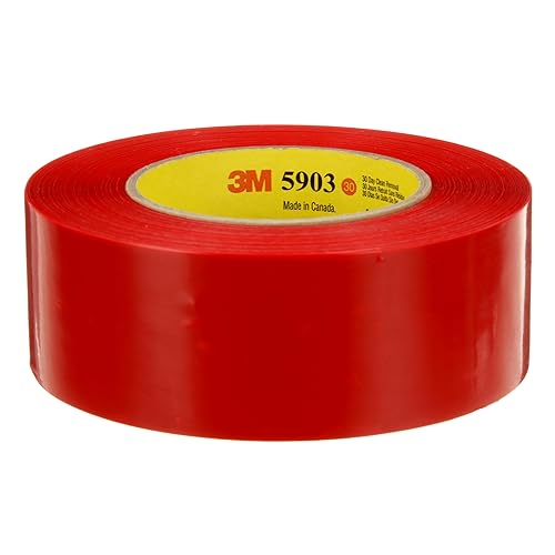 Miniatura 4 de 3M 5903 - Cinta de polietileno para construcción exterior, color rojo, 1.88 pulgadas x 60 yardas x 7.5 mil, cinta exterior resistente al agua,