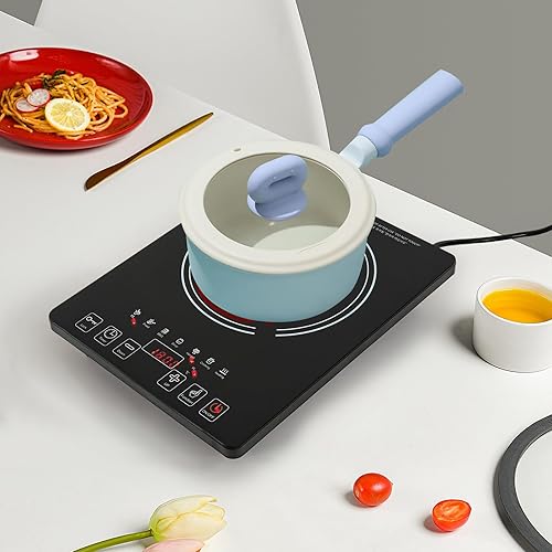 Miniatura 4 de Placa de cocina eléctrica de 1800 W, estufa eléctrica de 110 V, control táctil LED de un solo quemador, bloqueo para niños y protección contra