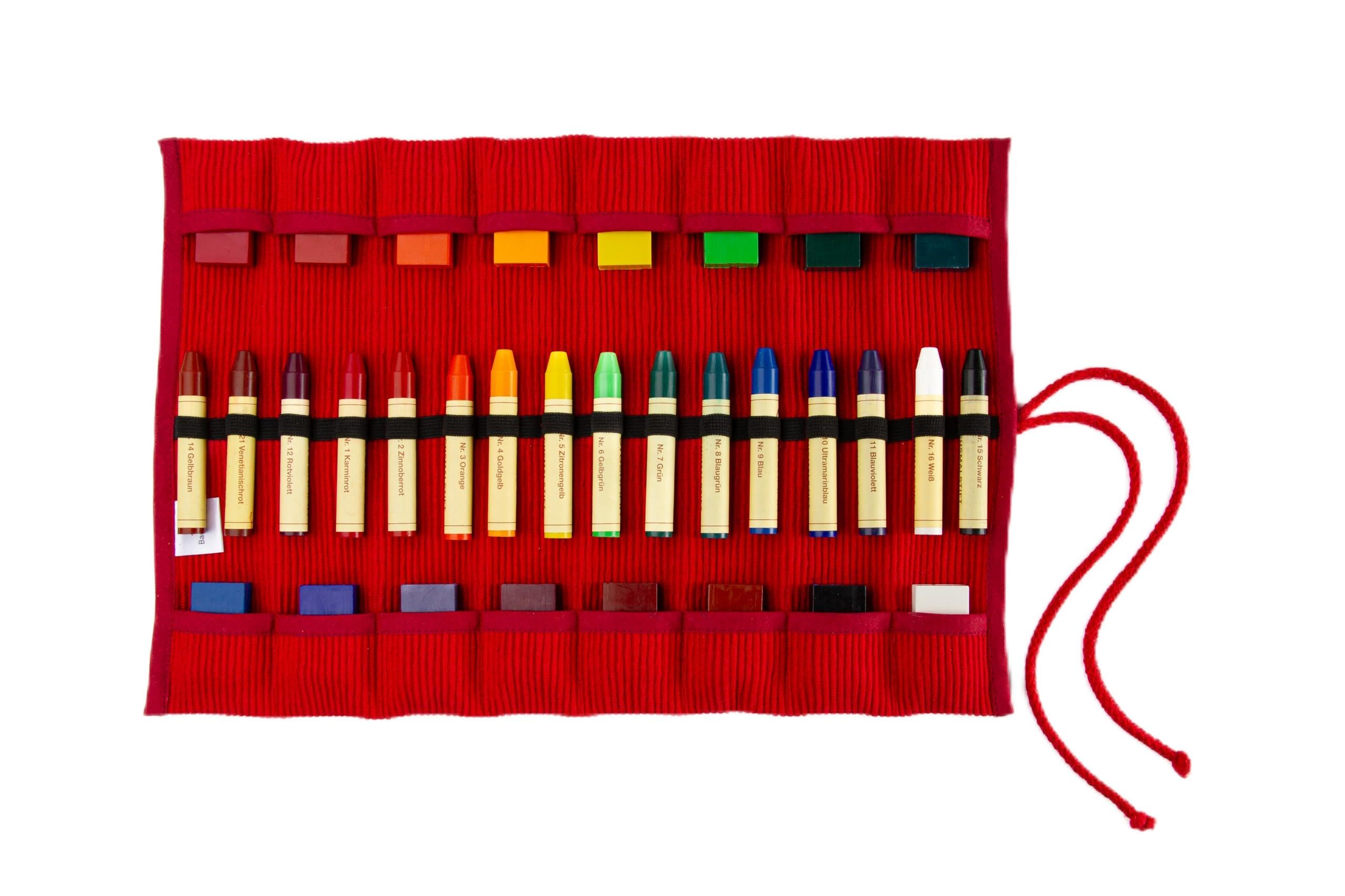 Cera de Cera Waldorf para Stockmar, Color Red 16 Loops Filled