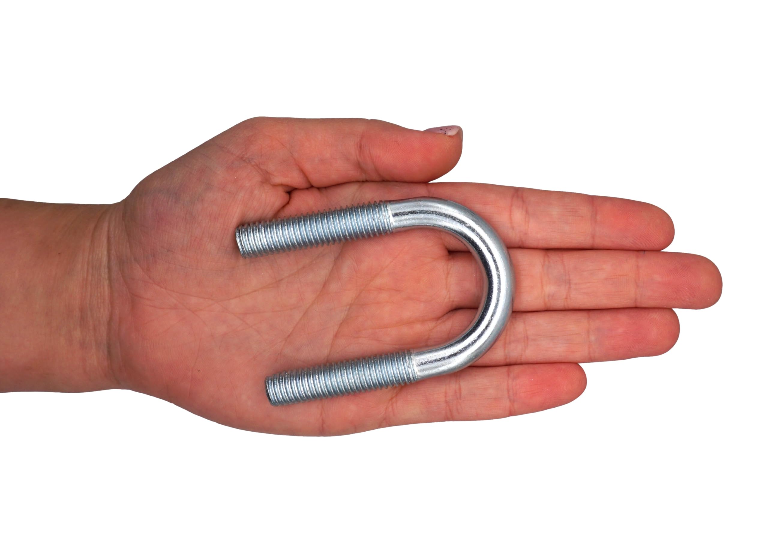 SKIR'CO (4 piezas) Perno en U redondo galvanizado M10 x 30 mm, sujetador para tuberías, perno en U con rosca M10 para tubos