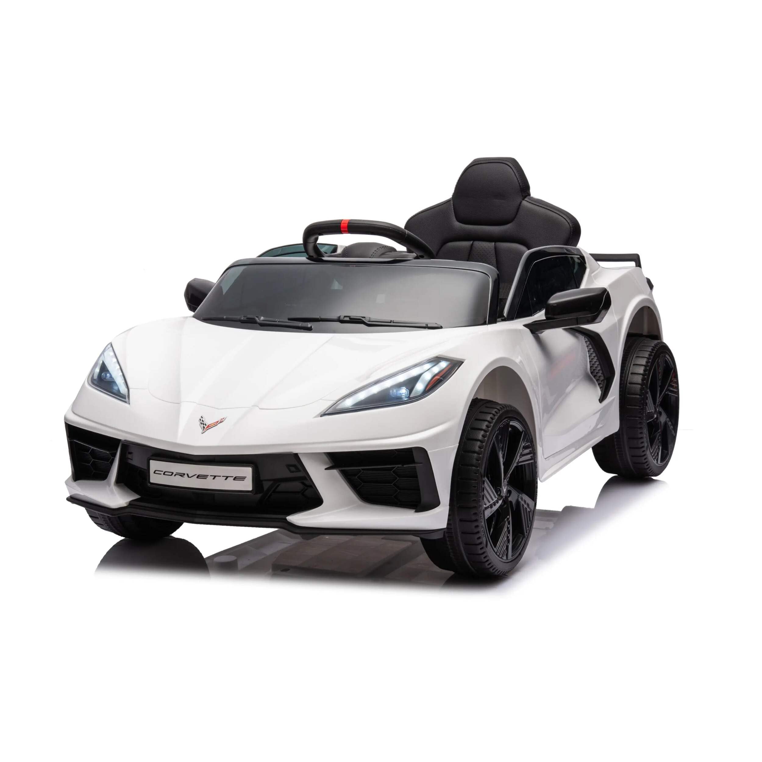 Chevrolet Corvette C8 12V Electric Ride-On Car for Kids - Dual Speed, LED, USB, Bluetooth, Parental Control, for Ages 3+