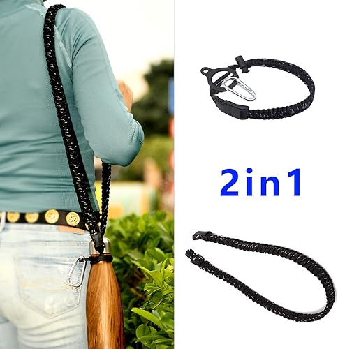 Miniatura 2 de Wongeto Mango de paracaídas con correa larga para el hombro compatible con Swell, MIRA y otras correas para botellas de agua en forma de cola (se