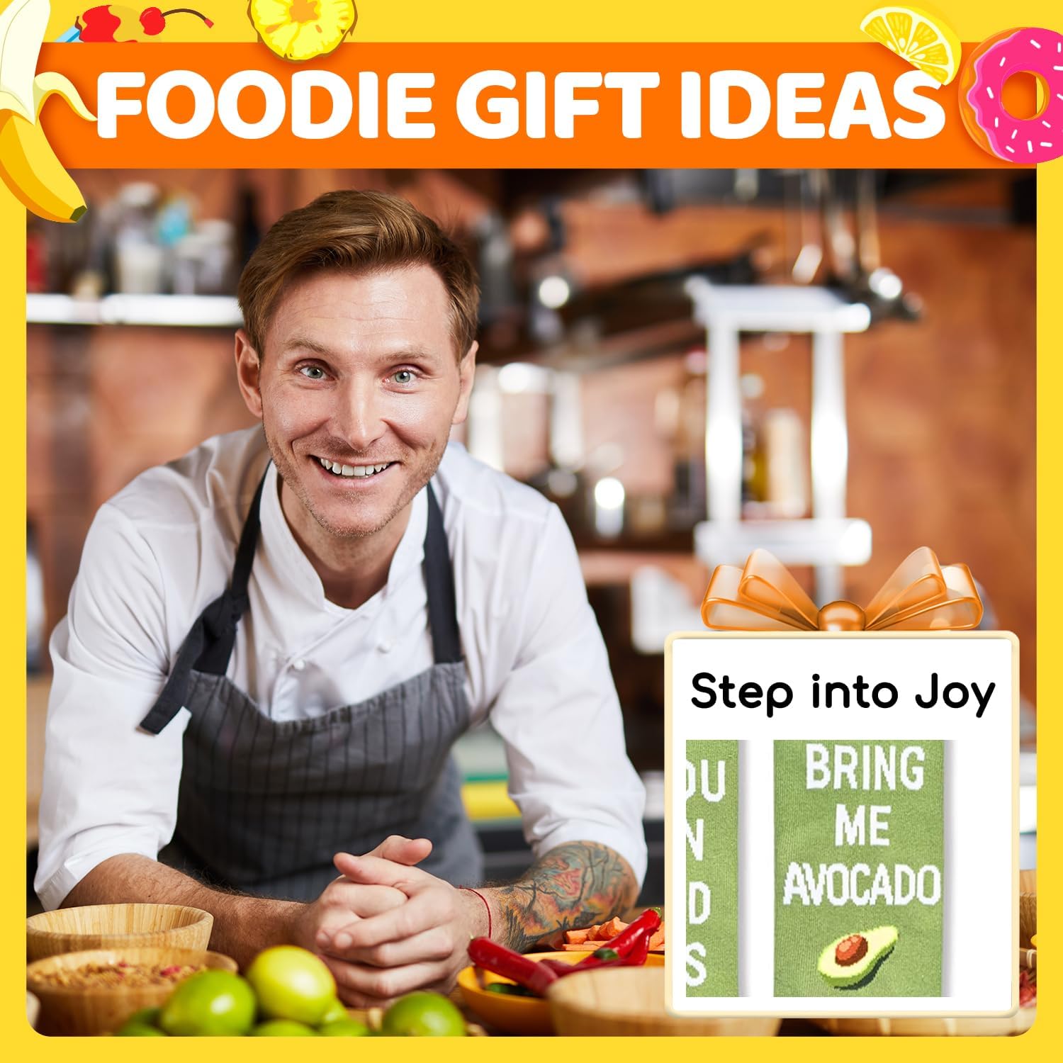 Zmart if You Can Read This - Popcorn Pickle Bacon Avocado Sushi Pizza Socks Gifts for Men - Image 3