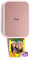 Canon Mini impressora fotográfica IVY 2, impressão de dispositivos iOS e Android compatíveis, impressões adesivas nas costas, rosa blush