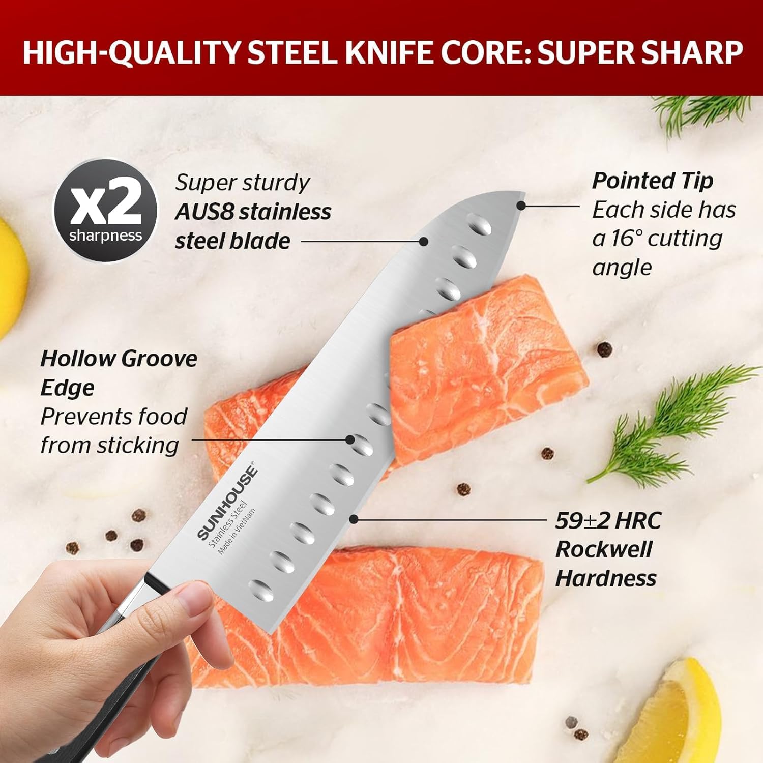 Sunhouse Knife (7.09 inch), Silver