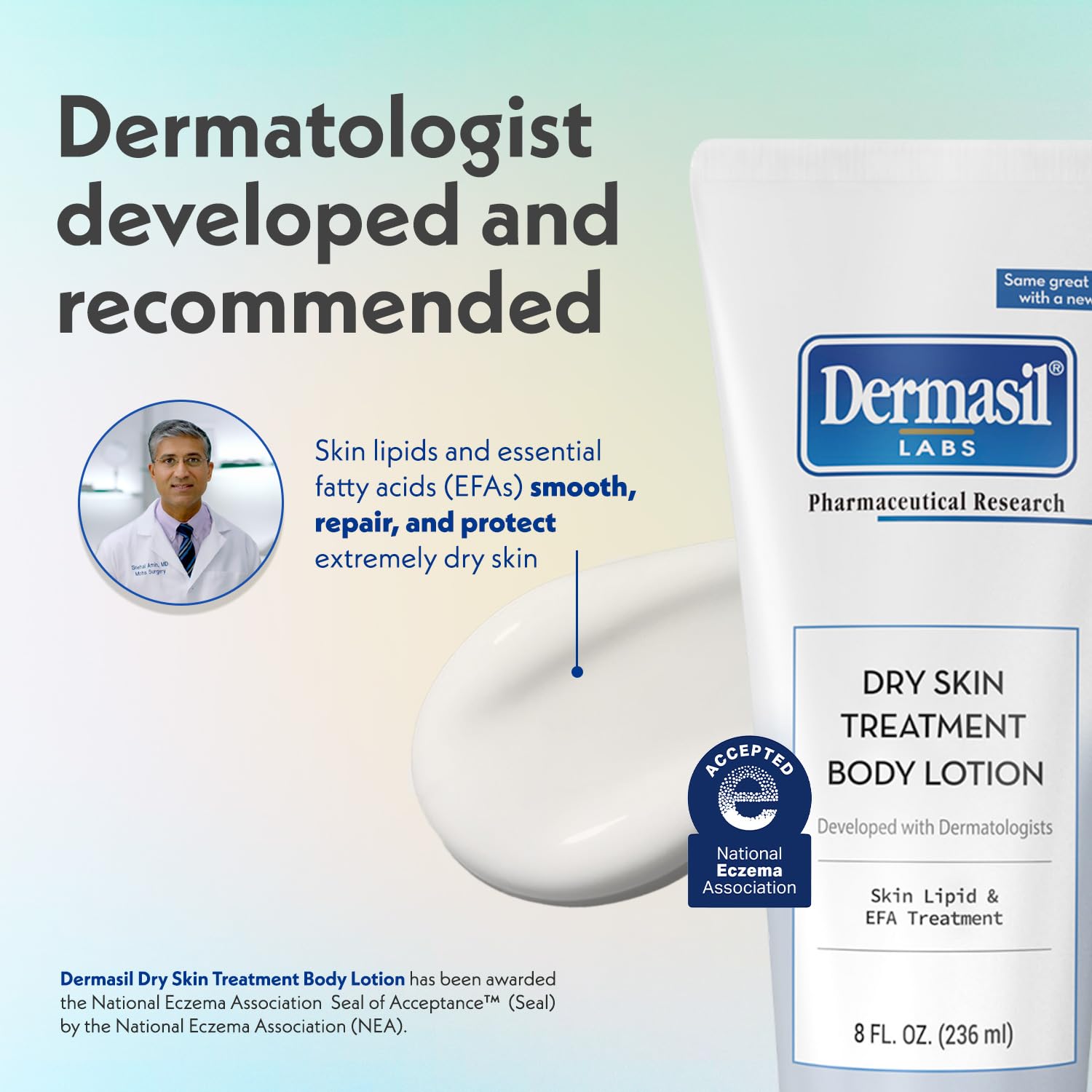 Dermasil Body Lotion, Dry Skin Treatment, 8-Pack – Non-Greasy, Fast-Absorbing, Fragrance-Free Lotion, Cruelty-Free, 8 Oz Ea