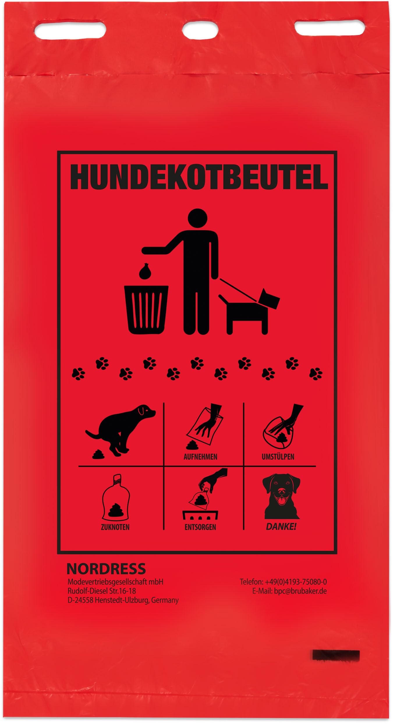BRUBAKER Bolsa para excrementos de perro, color rojo, con ojales para colgar para dispensador