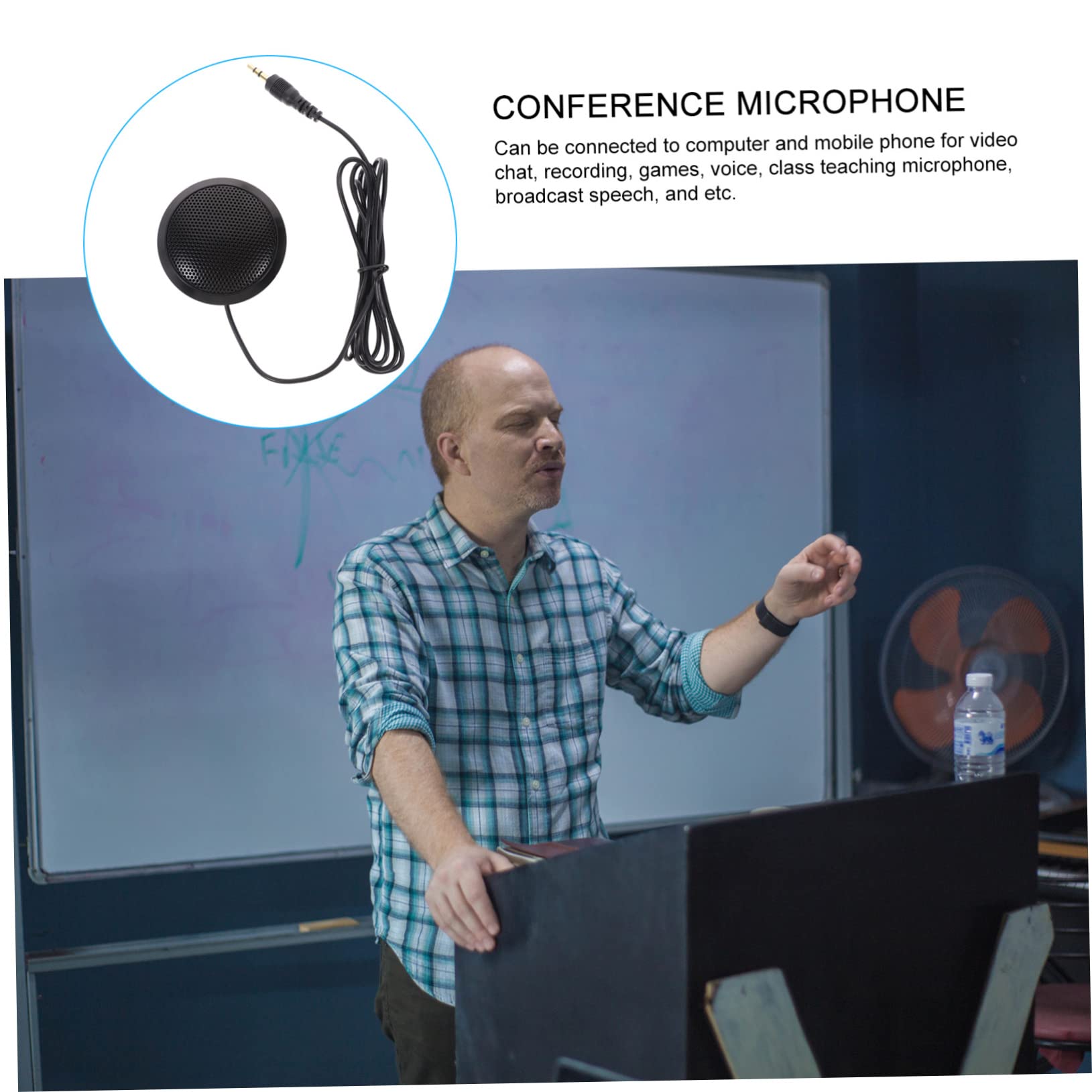 LALAFINA Conference Microphone Omnidirectional Noise Reduction Mic for Computer and Mobile for Video Chats Recordings Online Classes and Broadcast Speech Compact